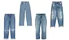 Traperice s prorezima H&M (29,99 eura)/ traperice širokih nogavica Arket (79 eura)/ traperice baggy kroja Raey (156 eura)/