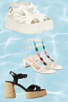 Bijele sandale Chloe/ Sandale s šarenim kamenčićima Gianvito Rossi/ Crne sandale s platformom Christian Louboutin