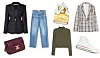 Strukirani sako Alexander Wang; Farfetch (snižena cijena 957 funti)/ mini torbica Triomphe Celine (800 dolara)/ široke traperice Bershka (199,90 kn)/ rebrasta dolčevita H&M (14,99 eura)/ karirani sako Patrizia Pepe; Fashion&Friends (snižena cijena 1004 kn)/ Converse tenisice; Shooster (679 kn)/ Marc Jacobs Daisy parfem (79 funti)