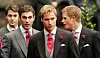 CHESTER, ENGLAND - NOVEMBER 6: Princes Harry (R) and William (2nd from R) leave Chester Cathedral after the wedding of Lady Tamara Grovesnor on November 6, 2004 in Chester, England. Lady Tamara is the eldest daughter of The Duke and Duchess of Westminster and Edward van Cutsem - a good friend of Prince William - is the eldest son of the van Custem's. Van Cutsem, 30, famously accompanied Prince William on his travels to South Africa in 2000, and his parents are close friends of The Prince Of Wales. (Photo by Gareth Cattermole/Getty Images)
