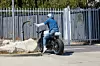 Los Feliz, CA - Brad Pitt is spotted entering and exiting Angelina Jolie's private community this afternoon on one of his many motorcycles. Brad presumably was stopping by to visit the kids as it has been reported the two have been getting along a lot better lately. *UK Clients - Pictures Containing Children Please Pixelate Face Prior To Publication*,Image: 547938503, License: Rights-managed, Restrictions: , Model Release: no, Credit line: SL, Terma / BACKGRID / Backgrid USA / Profimedia