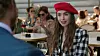 SPLASHNEWS.COM/SPLASH/PROFIMEDIA Lily Collins and Lucas Bravo star in the romantic comedy ”Emily in Paris” Pictured: Lily Collins as Emily,Image: 566982717, License: Rights-managed, Restrictions: -USA, Model Release: no, Credit line: SplashNews.com/Splash/Profimedia