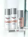 EUCERIN Anti-pigment linija s Thiamidolom, koji smanjuje sintezu melanina; dnevna krema i noćna njega, 215,78 kn; dvofazni serum 298,22 kn i korektor 129,94 kn.