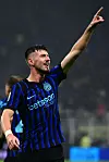 Inter Milan‘s Croatian midfielder #8 Petar Sucic celebrates after scoring his team‘s second goal during the Italian Serie A football match between Inter Milan and Fiorentina at San Siro stadium in Milan, on October 29, 2025. (Photo by PIERO CRUCIATTI/AFP)