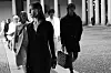 MILAN, ITALY - SEPTEMBER 25: (EDITORS NOTE: This image has been converted to black and white.) Nicole Poturalski walks the runway at the HugoBoss fashion show during the Milan Women's Fashion Week on September 25, 2020 in Milan, Italy. (Photo by Vittorio Zunino Celotto/Getty Images)