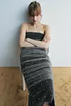 Zara pletena midi haljina s perlicama (49,95 eura)