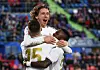 GETAFE, SPAIN - JANUARY 04: Luka Modric of Real Madrid celebrates with teammates after scoring his team's third goal during the La Liga match between Getafe CF and Real Madrid CF at Coliseum Alfonso Perez on January 04, 2020 in Getafe, Spain. (Photo by Denis Doyle/Getty Images)