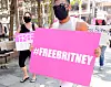 LOS ANGELES, CALIFORNIA - AUGUST 19: Supporters of Britney Spears gather outside a courthouse in downtown for a #FreeBritney protest as a hearing regarding Spears' conservatorship is in session on August 19, 2020 in Los Angeles, California. Spears was placed in a conservatorship managed by her father, James Spears, and an attorney following her involuntary hospitalization for mental care in 2008. (Photo by Matt Winkelmeyer/Getty Images)