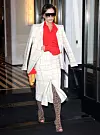 New York, NY - Fashion Icon and Former Spice Girl, Victoria Beckham causes the paparazzi to go crazy as she is seen leaving a building heading to her car in the Upper Eastside of New York. Victoria looks like a true businesswoman as she dons a gingham suit dress and leopard shoes. *UK Clients - Pictures Containing Children Please Pixelate Face Prior To Publication*, Image: 477434777, License: Rights-managed, Restrictions: , Model Release: no, Credit line: DARA / BACKGRID / Backgrid USA / Profimedia