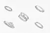 Ascent Diamond Bevel Band Slim (22.036 kn) / u sredini - Horizon Diamond Double Band (54.422 kn) / Open Skies Diamond Band (41.330 kn) / Horizon Offset Diamond Ring (68.203 kn) / Horizon Diamond Band (28.864 kn)