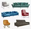 Fotelja Cornwall; Kare/ Trosjed s jastucima Lesnina/ Sofa Lullaby; Kare/ Fotelja Lisa; Prima/ Stolica za ljuljanje Lesnina/ Trosjed Melodia; Prima