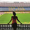 Na Camp Nou, stadionu nogometnog kluba Barcelona.