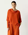 Asimetrična drapirana majica | Burnt Orange - 150 eura