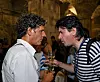 Split, 300808. Koncert Runjiceve veceri na Perstilu. Na slici: Damir Mihanovic - Cubi i glumac Vedran Mlikota. Foto: Jadran Babic / CROPIX