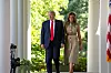 First lady Melania Trump and United States President Donald J. Trump arrive to the National Day of Prayer Service at the White House in Washington D.C., U.S.,. National Day of Prayer Service, Washington, District of Columbia, USA - 07 May 2020, Image: 517850589, License: Rights-managed, Restrictions: , Model Release: no, Credit line: REX / Shutterstock Editorial / Profimedia