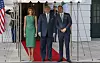 United States President Donald J. Trump and first lady Melania Trump greet Irish Prime Minister Leo Varadkar (R) at the White House for the Shamrock Bowl presentation in Washington, D.C. on March 15, 2018. Photo by /UPI, Image: 366128177, License: Rights-managed, Restrictions: , Model Release: no, Credit line: Alex Edelman / UPI / Profimedia
