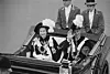 Prince Philip, Duke of Edinburgh and Queen Elizabeth II wave to crowds during the Garter Procession at Windsor Castle, 1969. (Photo by Victor Blackman/Daily Express/Hulton Archive/Getty Images)