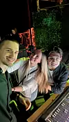 S inženjerom zvuka i DJ-jem Darijem Mehom i najbližim poslovnim suradnikom Tonijem Grbešićem