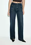 Stradivarius D77 MINIMALIST JEANS WITH POCKETS - Traperice ravnih nogavica - bleached denim - 29,99 eura