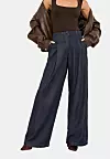 Lipsy REGULAR FIT - LIGHT WEIGHT PALAZZO WIDE LEG JEANS. - Široke nogavice - rinse blue wash - prije 80 eura, sada 38 eura