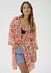 Kaffe KASEA KIMONO - Dodaci za plažu - red chalk leaf print - prije 44,95 eura, sada 36,51 eura