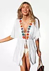Cupshe BOHO EMBROIDERED - Dodaci za plažu - white red floral - 41,99 eura