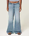 Ultra Low-Rise Drapey Pull-On Wide-Leg Jeans - 55,95 eura