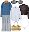 Traper jakna Bottega Veneta/ Sunčane naočale Dior/ Košulja COS/ Kožna jakna ETRO/ Suknja COS/ Torba Chloe/ Ogrlica Sydney Even