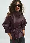 Stradivarius HIGH NECK TRENCH COAT 01712855 - Jakna od umjetne kože - purp - 39,99 eura