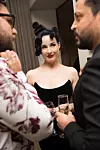 WEST HOLLYWOOD, CA - NOVEMBER 16: Actress Dita Von Teese and designer Zuhair Murad (R) attend the Zuhair Murad cocktail party at Sunset Tower Hotel on November 16, 2016 in West Hollywood, California. (Photo by Emma McIntyre/Getty Images for Zuhair Murad)