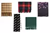 Karirani šal Mango (169,90 kn)/ šal s logom Balenciaga; My Theresa (395 eura)/ šal tartan uzorka Tommy Hilfiger (99,90 eura)/ jednobojni šal Arket (79 eura)/ šal od mohera s uzorkom Diesel (131 eura)