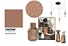 Podmetač za stol Svartvide, ø35 cm, 4,99 € IKEA/ Viseća svjetiljka Frida, 79,99 € MÖMAX/ Vaza Ingvar, Ø12xV21cm, 5 € JYSK/ Slika Plant, 58x2,6x78cm, 32 € PRIMA/ Halvtom mlinac za začine, staklo/smeđa, 19 cm, 14,99 €/2 kom IKEA