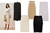 Suknja s prorezima: bež (1350 kn) i crna (667 kn), Reformation/ suknja s visokim prorezom Zara (229 kn)/ suknja visokog struka Max Mara; Matches Fashion (285 eura)/ suknja s džepovima Uterque (850 kn)/ suknja kariranog uzorka Mango (249 kn)