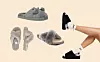 Papuče s ukrasom CCC (gore) 59 kn/ čupave natikače Ugg; About You (lijevo) 675 kn/ čupave natikače EMU Australia; ShoeBeDo (desno); 149 kn - akcijska cijena/ natikače s trakom Ugg; Asos (100 funti)