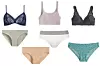 Bralette grudnjak bez žice Lisca (185 kn)/ pamučne gaćice Oysho (49,90 kn)/ sportski grudnjak Oysho (99 kn)/ čipkasti grudnjak Oysho (149 kn)/ elastične gaćice Oysho (59,90 kn)/ gaćice od pamuka Lisca (69 kn)/ izvezene gaćice & Other Stories (17 eura)