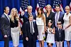 NEW YORK, NY - JUNE 16: (L-R) Eric Trump, Lara Yunaska Trump, Donald Trump, Barron Trump, Melania Trump, Vanessa Haydon Trump, Kai Madison Trump, Donald Trump Jr., Donald John Trump III, and Ivanka Trump pose for photos on stage after Donald Trump announced his candidacy for the U.S. presidency at Trump Tower on June 16, 2015 in New York City. Trump is the 12th Republican who has announced running for the White House. (Photo by Christopher Gregory/Getty Images)