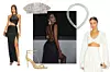 Sve Revolve: haljina s prorezom Michael Costello x Revolve/ clutch torbica Retrofete/ sandale na visoku petu Alexandre Birman/ ogrlica Jennifer Behr/ crop top Khanums Kira Diamante