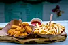 Kućica ROUTE 66, chicken nuggets 20 kn, pommes frites veliki 15 kn