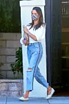 04/29/2020 EXCLUSIVE: Alessandra Ambrosio and boyfriend Nicolo Oddi celebrate his birthday by grabbing takeout from high end sushi restaurant Matsuhisa in Beverly Hills. The 38 year old Brazilian supermodel wore a patterned face mask, cropped sweater, jeans, and espadrilles., Image: 516158570, License: Rights-managed, Restrictions: Exclusive NO usage without agreed price and terms. Please contact sales@theimagedirect.com, Model Release: no, Credit line: TheImageDirect.com / The Image Direct / Profimedia