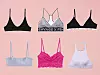 Rebrasti grudnjak od organskog pamuka - €25 (Cos) // Bralette s printom - 250,86 kn (Savage x Fenty) // Topshop trokut grudnjak - £9.50 (Asos) // Mekani lila grudnjak - €25 (&Other Stories) // Roza čipkasti grudnjak €9.99 (H&M) // S visokim naramenicama - 228,02 kn (Savage x Fenty)
