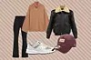 Zimske hlače za skijanje Fusalp; Matches Fashion (291 eura)/ pleteni pulover Mango (169 kn - akcijska cijena)/ tenisice New Balance (200 eura)/ jakna avijatičarskog stila Raey; Matches Fashion (1,689 eura)/ šilt kapa New Era; Shooster (279 kn)