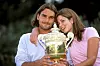 Kada je osvojio prvi Grand Slam, Wwimbledon 2003, Mirka je bila kraj njega