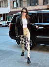 New York, NY - Bella Hadid and Kendall Jenner step out for lunch at Bubbys for Valentine's Day in NYC. Bella wore an all-leather outfit while showcasing her ample cleavage with a slit tank top. Kendall wore tie-dyed jeans with a leather jacket. BACKGRID USA 14 FEBRUARY 2020,Image: 498623308, License: Rights-managed, Restrictions: , Model Release: no, Credit line: Jawad Elatab / BACKGRID / Backgrid USA / Profimedia