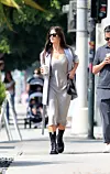 West Hollywood, CA - *EXCLUSIVE* - Leo DiCaprio's model girlfriend Camila Morrone was spotted stepping out with her stylist Micah Marcus as they went to grab coffee at Blue Bottle Coffee Company. The stunning model sported a perfectly coordinated sexy + rocker chic look for the outing. Camila paired a Magda Butrym dress and Louis Vuitton necklace with a small black handlbag and black combat boots. BACKGRID USA 16 SEPTEMBER 2020,Image: 558347295, License: Rights-managed, Restrictions: , Model Release: no, Credit line: GAMR / BACKGRID / Backgrid USA / Profimedia