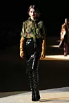 PARIS, FRANCE - FEBRUARY 25: (EDITORIAL USE ONLY) A model walks the runway during the Saint Laurent show as part of the Paris Fashion Week Womenswear Fall/Winter 2020/2021 on February 25, 2020 in Paris, France. (Photo by Pascal Le Segretain/Getty Images)