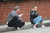 EXCLUSIVE: Jaime King takes a cigarette break outside a LA Studio and chat with her husband Kyle Newman while sitting on the curb of LA Street. Jamie was spotted sipping coffee off a mug featuring the logo of the Arsenal soccer team!. 31 May 2018, Image: 373508672, License: Rights-managed, Restrictions: NO Canada, United Kingdom, United States, Model Release: no, Credit line: FIA Pictures / MEGA / The Mega Agency / Profimedia