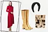 Asimetrična haljina Varteks (599 kn - akcijska cijena)/ visoke čizme Marni; My Theresa (639 eura - akcijska cijena)/ rajf od satena Prada; Matches Fashion (380 eura)/ torba s ljuskama Paco Rabbane; Matches Fashion (560 eura)