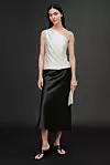 Zara asimetrični satenski top (49,95 eura)/Zara satenska midi suknja (29,95 eura)