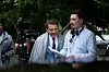 Dragan Bjelogrlić i Igor Šeregi na setu filma 'Svadba'