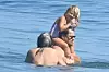 Malibu, CA - *EXCLUSIVE* - Leonardo DiCaprio cools off in the ocean while enjoying a fun summer day at the beach with his family in Malibu. BACKGRID USA 14 AUGUST 2020,Image: 552613286, License: Rights-managed, Restrictions: , Model Release: no, Credit line: RMBI / BACKGRID / Backgrid USA / Profimedia